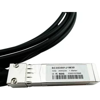 BlueOptics ONS-SC+-10G-CU1-BL Συμβατό SFP+ Direct Attach καλώδιο χαλκού 1m Μαύρο/Ασημί