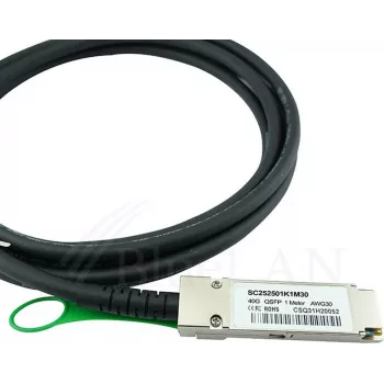 BlueLAN Συμβατό με Raisecom EQP-4/2-C QSFP Direct Attach καλώδιο, 40GBASE-CR4, Ethernet/Infiniband QDR, 30AWG, 3 μέτρα (EQP-4/2-C-BL)