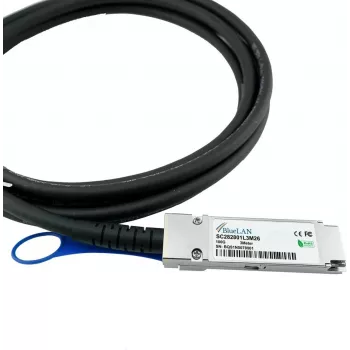 BlueLAN Συμβατό Amphenol NDAAFF-0002 QSFP28 Direct Attach Καλώδιο, 100GBASE-CR4, Infiniband EDR, 30AWG, 2 μέτρα (NDAAFF-0002-BL)
