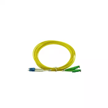 BlueOptics Duplex Καλώδιο Patch Οπτικής Ίνας, LC/UPC σε E2000/APC, Singlemode OS2, 2m, LSZH, Κίτρινο