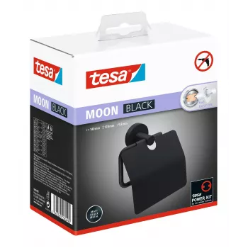 Tesa MOON BLACK Θήκη Χαρτιού Υγείας με Καπάκι, Αυτοκόλλητη, Μαύρη, 1 τεμ.