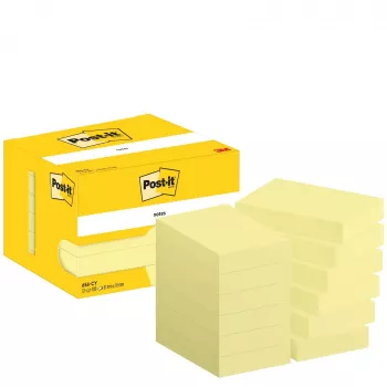 3M Post-it Original Αυτοκόλλητες σημειώσεις 76 x 51 mm Κίτρινο καναρινιού 12 μπλοκ