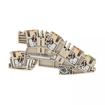 Weidmüller AITB 2.5 BB L-L-PE Ακροδέκτης σειράς εγκατάστασης, PUSH IN, 3 δυναμικά, 2,5 mm², Μαύρο