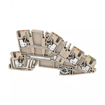 Weidmüller AITB 2.5 L-L-PE Ακροδέκτης σειράς εγκατάστασης, 2,5 mm², PUSH IN, Μπεζ, ράγα DIN