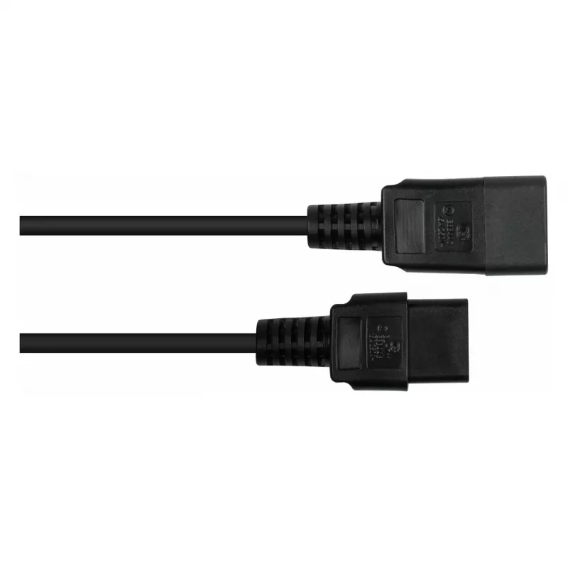 Kabelmeister Καλώδιο επέκτασης τροφοδοσίας C20 σε C19, Μαύρο, 1,5m