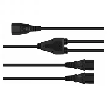 Kabelmeister Καλώδιο τροφοδοσίας Y-splitter C14 σε 2x C13, 0,5m, Μαύρο