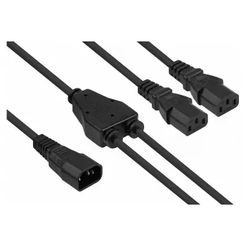 Kabelmeister Καλώδιο τροφοδοσίας Y-splitter C14 σε 2x C13, 0,5m, Μαύρο
