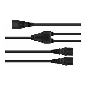 Kabelmeister Καλώδιο διανομής τροφοδοσίας Y C14 σε 2x C13, 0,2 m, Μαύρο