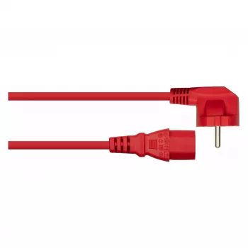Kabelmeister Καλώδιο τροφοδοσίας βύσμα Schuko Type E+F (90° γωνιακό) σε IEC C13, Κόκκινο, 0,75 m