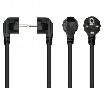 Kabelmeister Καλώδιο τροφοδοσίας βύσμα Schuko Type E+F (90° γωνιακό) σε υποδοχή IEC C15 (ίσιο), 1,8 m, Μαύρο