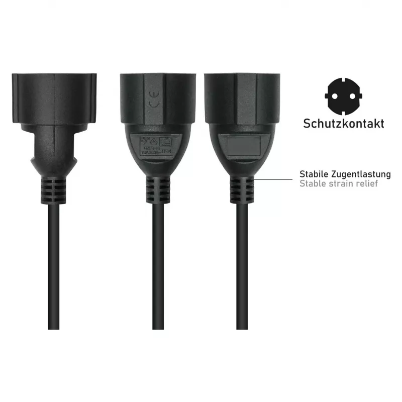 Kabelmeister Καλώδιο τροφοδοσίας C14 σε πρίζα Schuko Μαύρο 0,5m