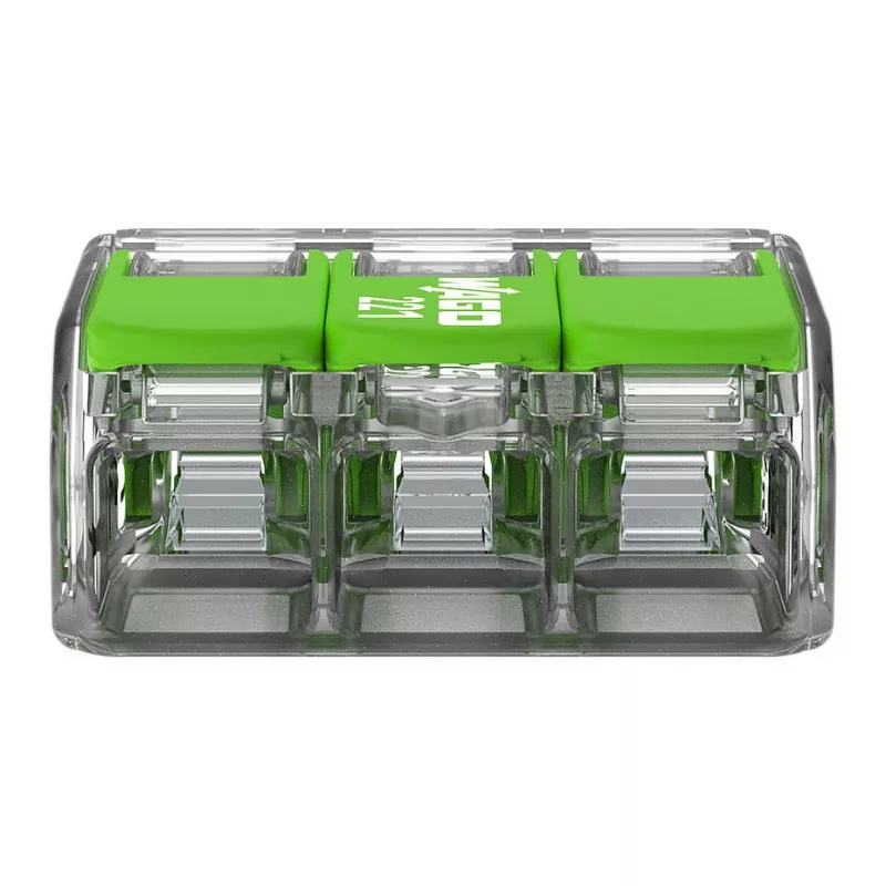 WAGO 221-423 συμπαγής συνδετήρας 3-αγωγών, 4 mm², διαφανές