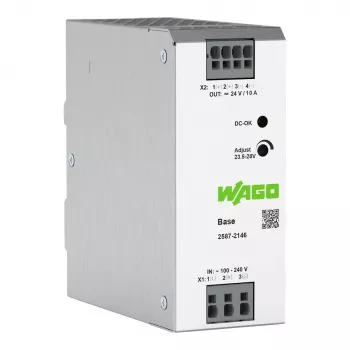 WAGO 2587-2146 πρωτεύον τροφοδοτικό μετάβασης Βάση 1-φασικό 24V 10A 240W ράγας DIN