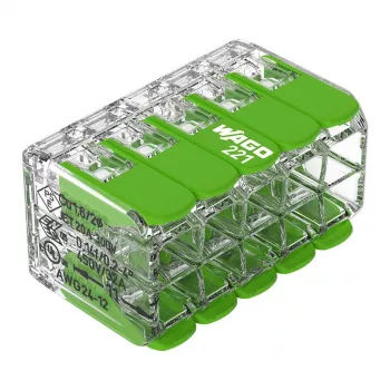 WAGO 221-430 COMPACT συνδετήρας 2-αγωγών, 0,2-4 mm², 15 τεμ., Green Range