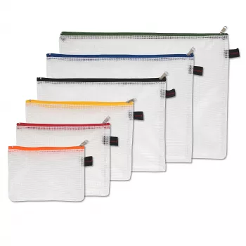 FolderSys Σετ 6 θηκών εγγράφων με φερμουάρ - A6, B6, A5, B5, A4, B4 - διαφανές