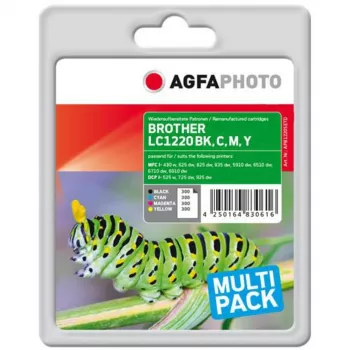 AGFAPHOTO APB1220SETD συμβατά δοχεία μελανιού πολυσυσκευασία 4 τεμ. μαύρο κίτρινο κυανό ματζέντα υψηλής απόδοσης XL