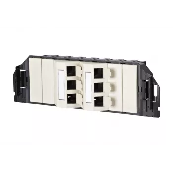 MetzConnect E-DAT subway 6x8(8) GB3 Κενή Μονάδα Σύνδεσης Δεδομένων - Cat6 - 6x RJ45 - Λευκό Μαργαριταρένιο - Χωρίς Modules (1309360601-E)
