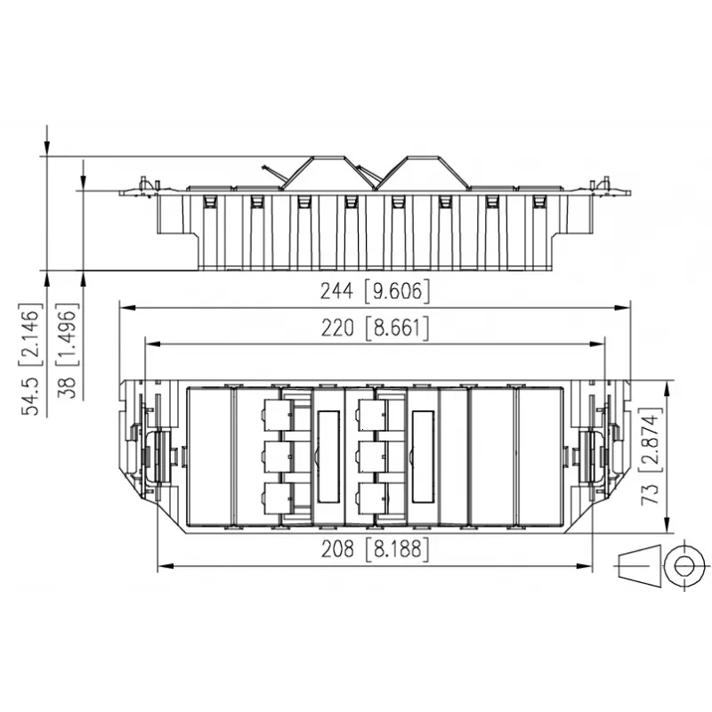 MetzConnect E-DAT subway 6x8(8) GB3 Κενή Μονάδα Σύνδεσης Δεδομένων - Cat6 - 6x RJ45 - Λευκό Μαργαριταρένιο - Χωρίς Modules (1309360601-E)