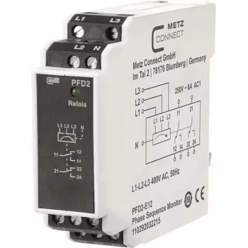 METZ CONNECT PFD2-E12 Μονάδα Διανομής Φίλτρου Ισχύος, 400 V, 6 A, DIN Rail, Μαύρο/Λευκό