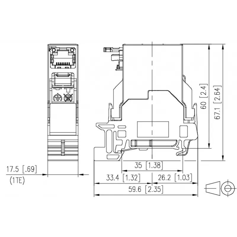 METZ CONNECT RJ45 Keystone Module Cat.6A STP Γκρι (RAL 7035) 1401906113KE