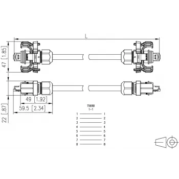 METZ CONNECT E-DAT Industry Καλώδιο Patch V6 IP67 Cat6 SF/UTP 15m Κίτρινο