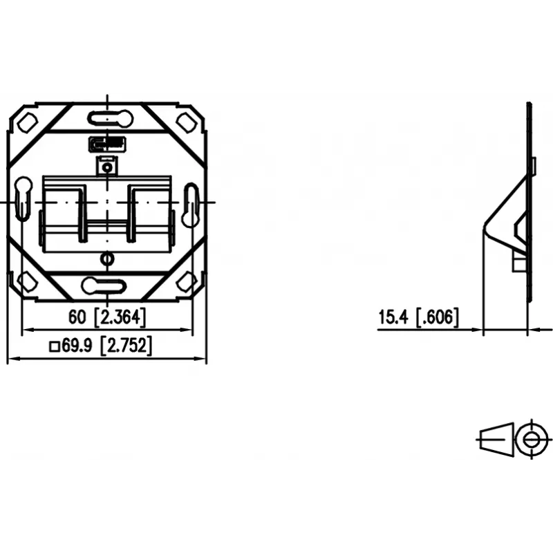 METZ CONNECT 130B20D11200KE Keystone 1 Port Flush-Mount Network Outlet Pure White
