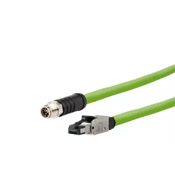METZ CONNECT Industrial Ethernet καλώδιο M12 X-codiert CAT 6a SF/UTP 10 m πράσινο PUR Mantel Schleppkettentauglich (142M6X18100)