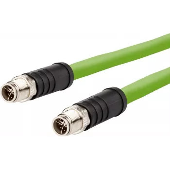 METZ CONNECT M12 X-codiertes Patchkabel, SF/UTP CAT 6a, 2,0 m, πράσινο, halogenfrei, schleppkettentauglich