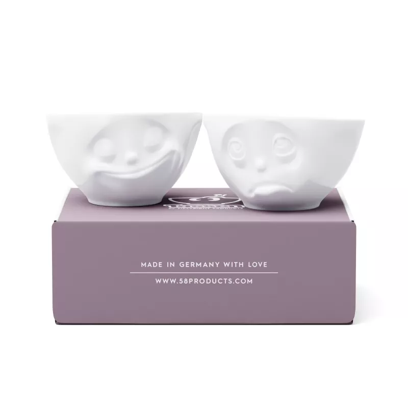 FIFTYEIGHT PRODUCTS Σετ Μπολ 200ml - Happy & Oh Please White