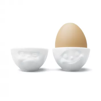 FIFTYEIGHT PRODUCTS Σετ Ποτηριών Αυγού Νο. 3 - Happy & Grumpy White