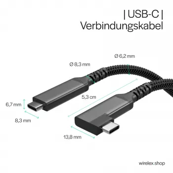S CONN S/CONN maximum connectivity καλώδιο φόρτισης USB-C USB-C σε USB-C 3.2 100W PD υφασμάτινο 90° - Καλώδιο - Ψηφιακά/Δεδομένα