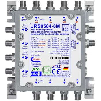 JULTEC JRS0504-8M μετατροπέας μονού καλωδίου Unicable II 4 είσοδοι SAT 8 User Bands