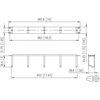 METZ CONNECT 19 ιντσών 1U 75 mm patch panel RAL 9005 μαύρο 130894-03-29-E
