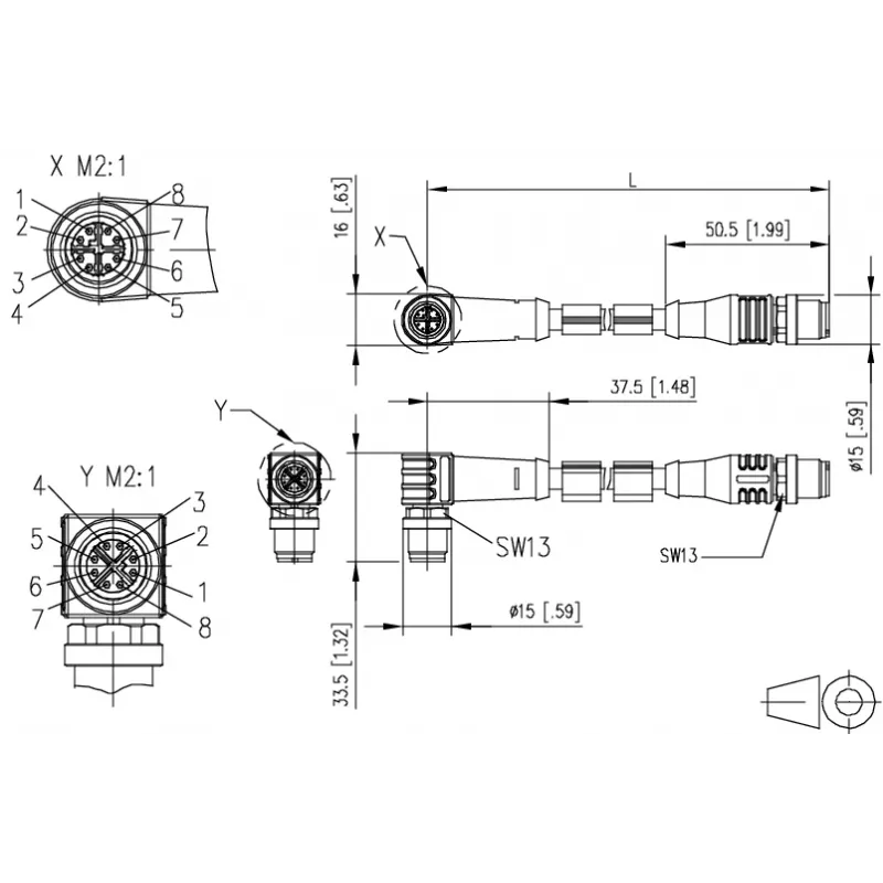 METZ CONNECT M12 X-codiertes Patchkabel 1m Cat.6A S/FTP PUR πράσινο 142M2X1A010