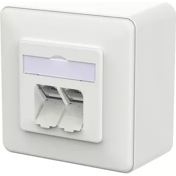 METZ CONNECT E-DAT C6A IDC Επιτοίχια πρίζα λευκό - Αξεσουάρ δικτύου