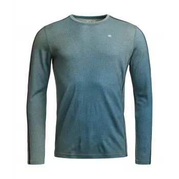 Ortovox 185 Rock'N'Wool Print LS Base Layer - AOP Green Sage, μέγεθος M