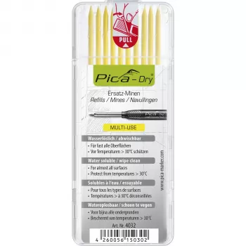PICA-MARKER Pica DRY Refills Yellow - 10 ανταλλακτικά, 2,8 mm, υδατοδιαλυτά