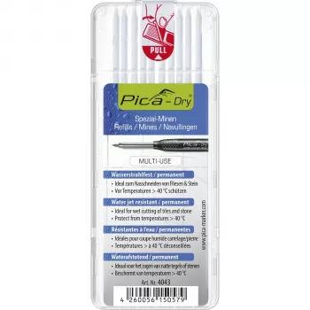 PICA-MARKER Pica DRY 4043 ανταλλακτικές μύτες για μολύβι σήμανσης βαθιών οπών, 2,8 mm, λευκό