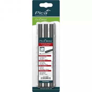 PICA BIG DRY Refills Carpenter 2H - 12 μύτες, ορθογώνιες 2x5mm, 150mm, μαύρος γραφίτης