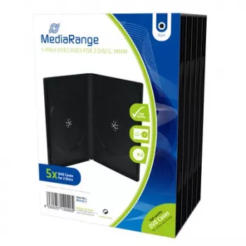 MEDIARANGE Retail Pack DVD Case Double - θήκη DVD Video - χωρητικότητα: 2 CD/DVD - μαύρο (συσκευασία 5 τεμ.)