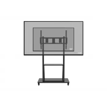 Celexon Economy 55110MP Κινητή βάση TV για επίπεδες οθόνες, βαμμένο ατσάλι, ματ μαύρο, μέγεθος οθόνης 139,7-279,4 cm (55-110 ίντσες)