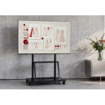 Celexon Economy 55110MP Κινητή βάση TV για επίπεδες οθόνες, βαμμένο ατσάλι, ματ μαύρο, μέγεθος οθόνης 139,7-279,4 cm (55-110 ίντσες)