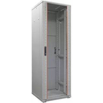 IT-BUDGET ερμάριο δικτύου 19 ιντσών SRK - 38U - 600x600 mm - γυάλινη πόρτα - προσυναρμολογημένο - ανοιχτό γκρι (RAL 7035)