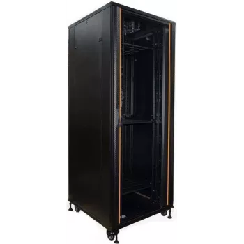 IT-BUDGET ερμάριο δικτύου 19 ιντσών SRK - 42U - 800x800 mm - διαφανής/χαλύβδινη πόρτα - κανάλια καλωδίων - συναρμολογημένο - μαύρο (99ITB19SRK4288GSNM)