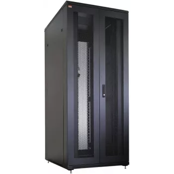 IT-BUDGET ερμάριο δικτύου 19 ιντσών SRK - πλήρες σετ - 42U - 800x800 mm - διάτρητες διπλές πόρτες μπροστά και πίσω - 4 ενεργοί ανεμιστήρες - PDU - συρτάρια - προσυναρμολογημένο - μαύρο (99ITB19SRK4288DTSM)