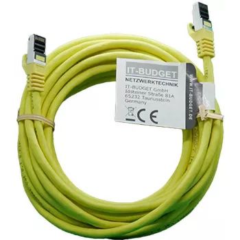 IT-BUDGET Full Copper Premium καλώδιο patch - Flex AWG 26 - Cat.8.1 - 2000 MHz - χωρίς αλογόνα - PoE+ - 40 Gbit - κίτρινο - 5 m