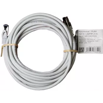 IT-BUDGET Full Copper Premium καλώδιο patch - Flex AWG 26 - Cat.8.1 - 2000 MHz - χωρίς αλογόνα - PoE+ - 40 Gbit - γκρι - 5 m