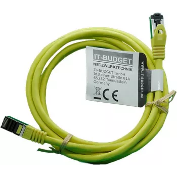 IT-BUDGET Full Copper Premium καλώδιο patch - Flex AWG 26 - Cat.8.1 - 2000 MHz - χωρίς αλογόνα - PoE+ - 40 Gbit - κίτρινο - 3 m
