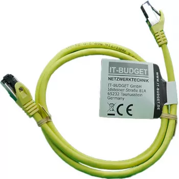 IT-BUDGET Full Copper Premium καλώδιο patch - Flex AWG 26 - Cat.8.1 - 2000 MHz - χωρίς αλογόνα - PoE+ - 40 Gbit - κίτρινο - 1,5 m