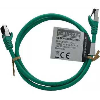 IT-BUDGET Full Copper Premium καλώδιο patch - Flex AWG 26 - Cat.8.1 - 2000 MHz - χωρίς αλογόνα - PoE+ - 40 Gbit - πράσινο - 1,5 m